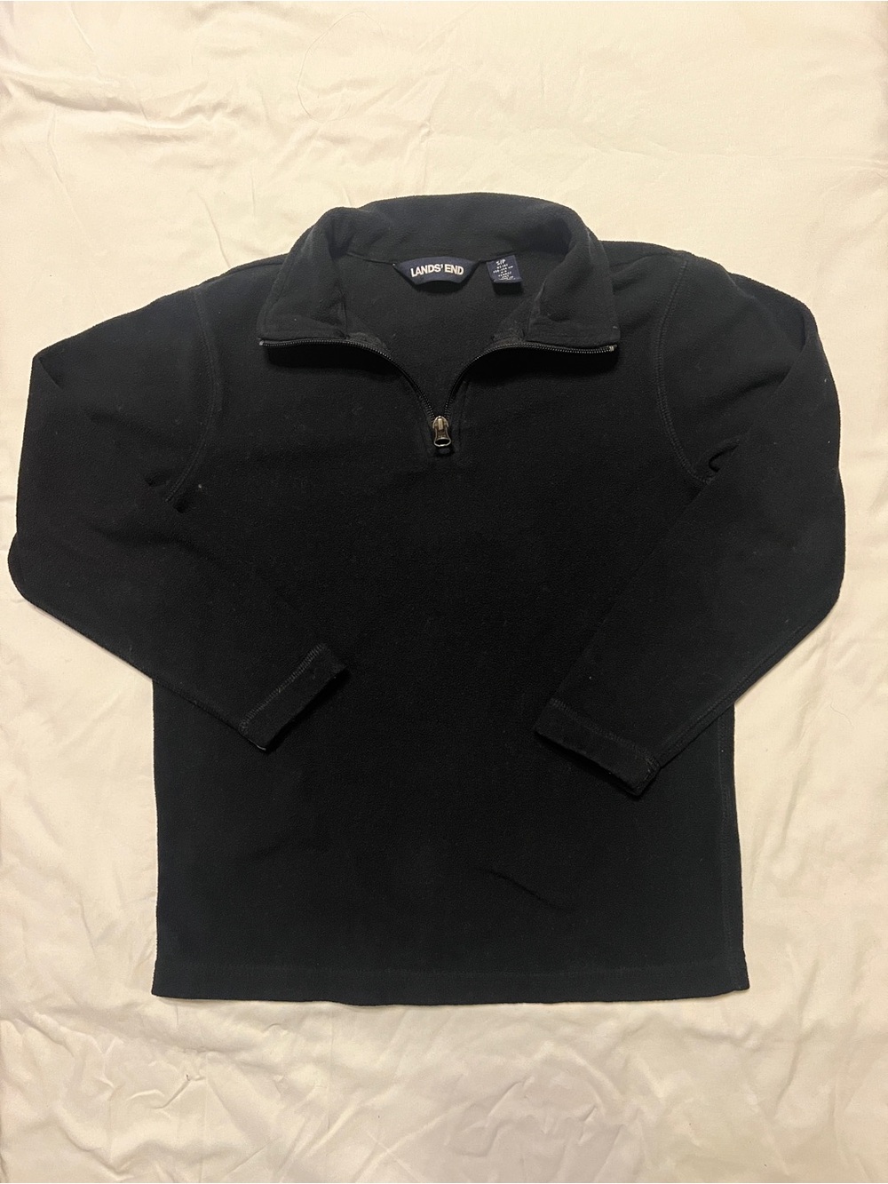 Lands' End boys black  Quarter-Zip Sweater size small